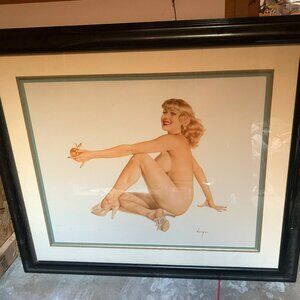 Rare Vintage Alberto Vargas Pinup Lithograph